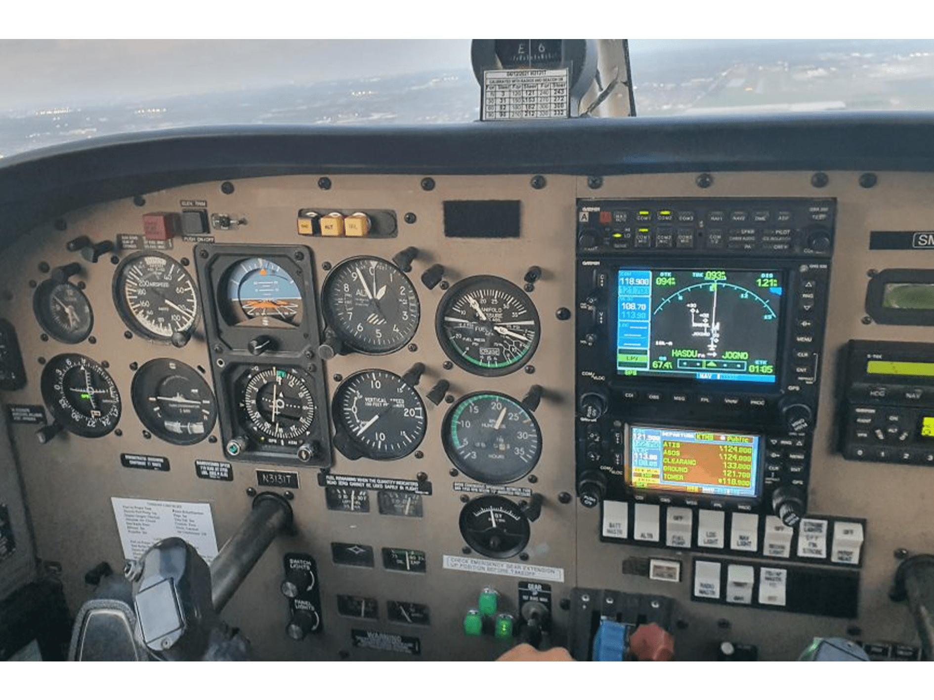 Cockpit panel during time building training